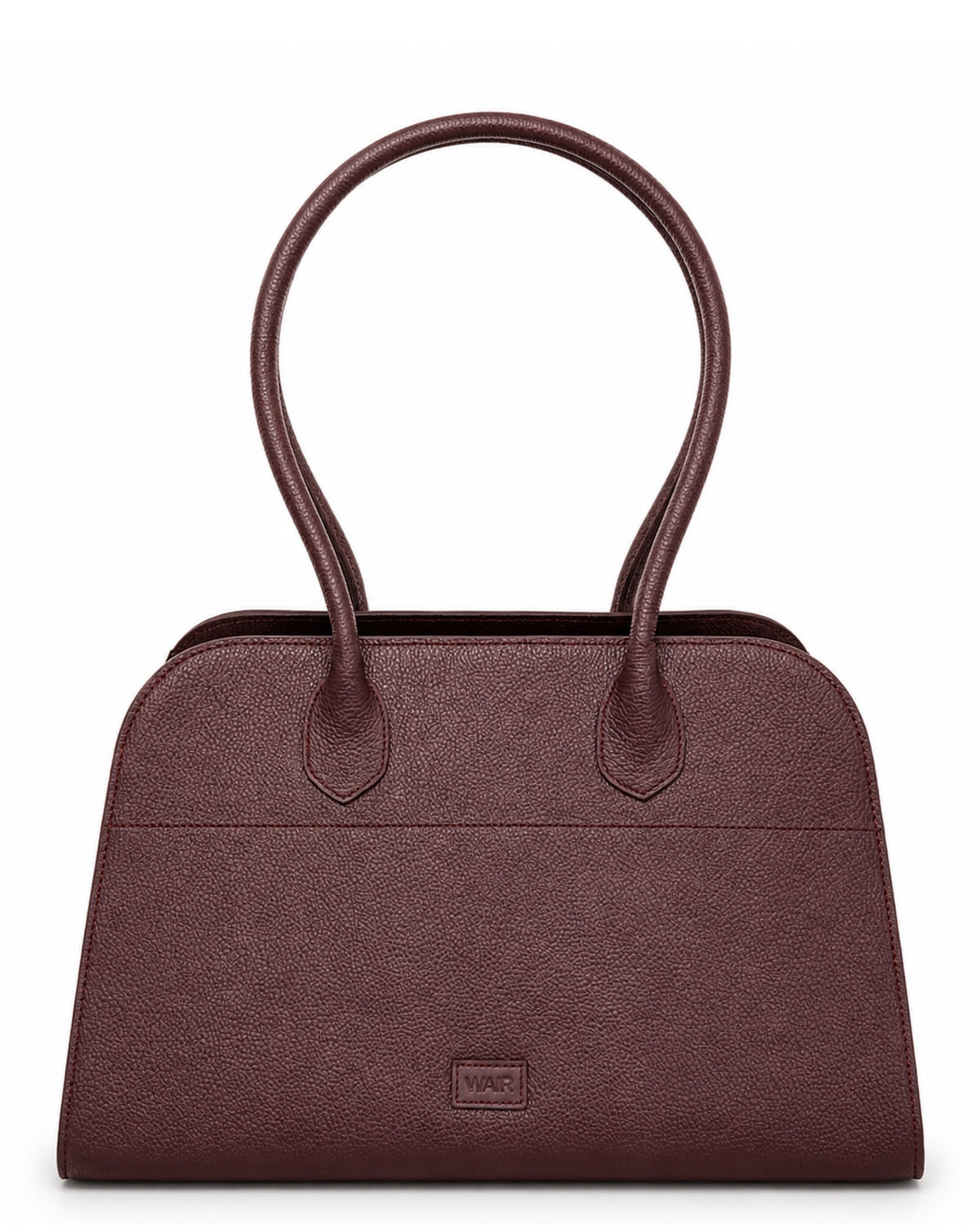 The Bridge structured leather top-handle bag in Burgundy, front view