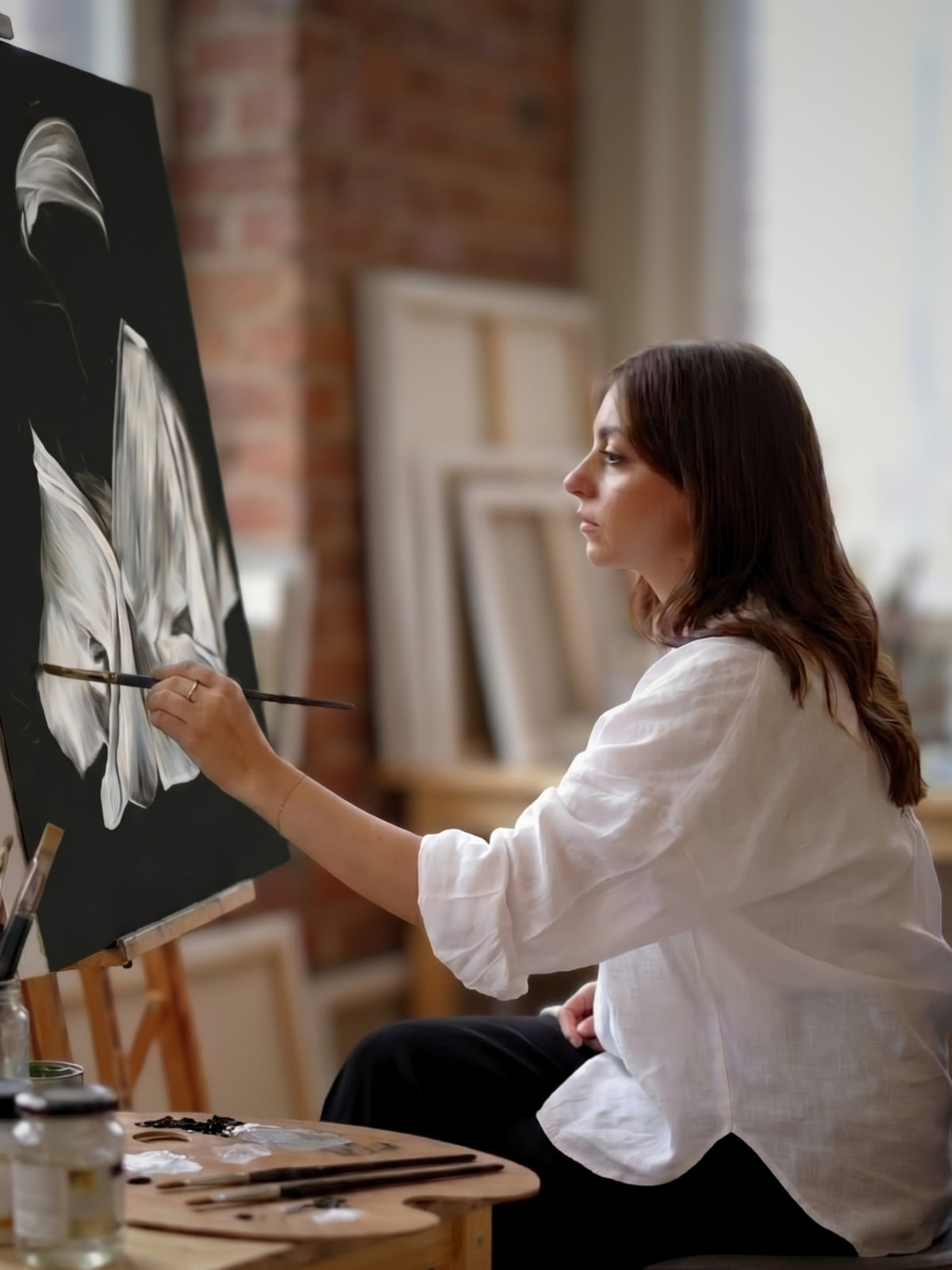 Annem Zaidi, the artist behind WAIR's hand-painted leather commissions